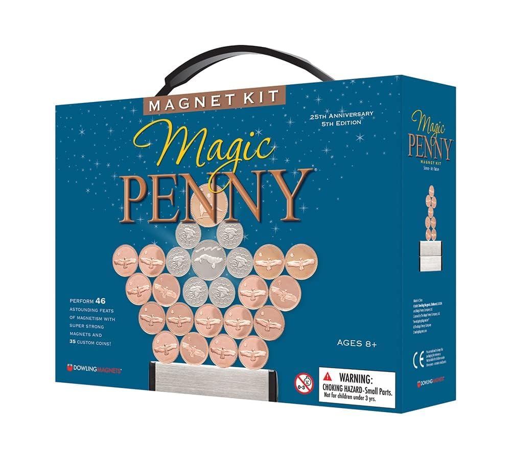Dowling Magnets Magic Penny Kit promotes unplugged play with magnetic coins.