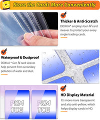 DOXUA archival-grade PP sleeves protect cards and reduce wear.