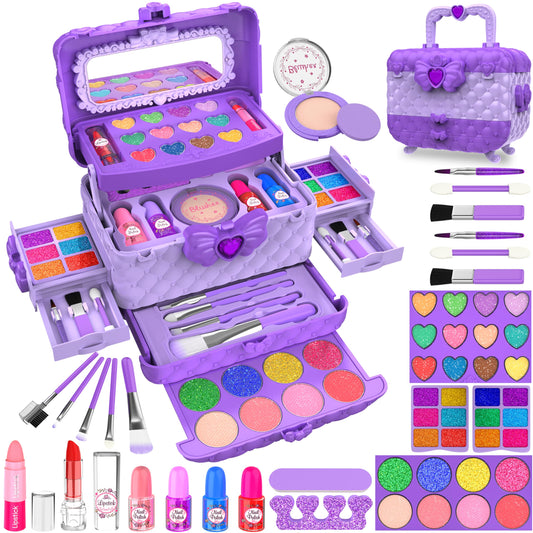 Dpai 54-piece purple makeup kit with mirror for imaginative dress-up sessions