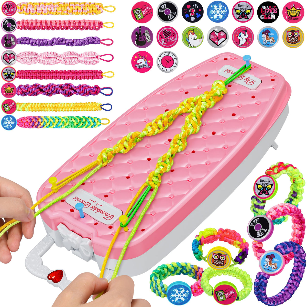 Dpai friendship bracelet kit in pink box for beginner-friendly crafts