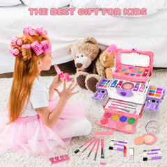 Dpai makeup kit includes brushes and accessories for complete pretend play.