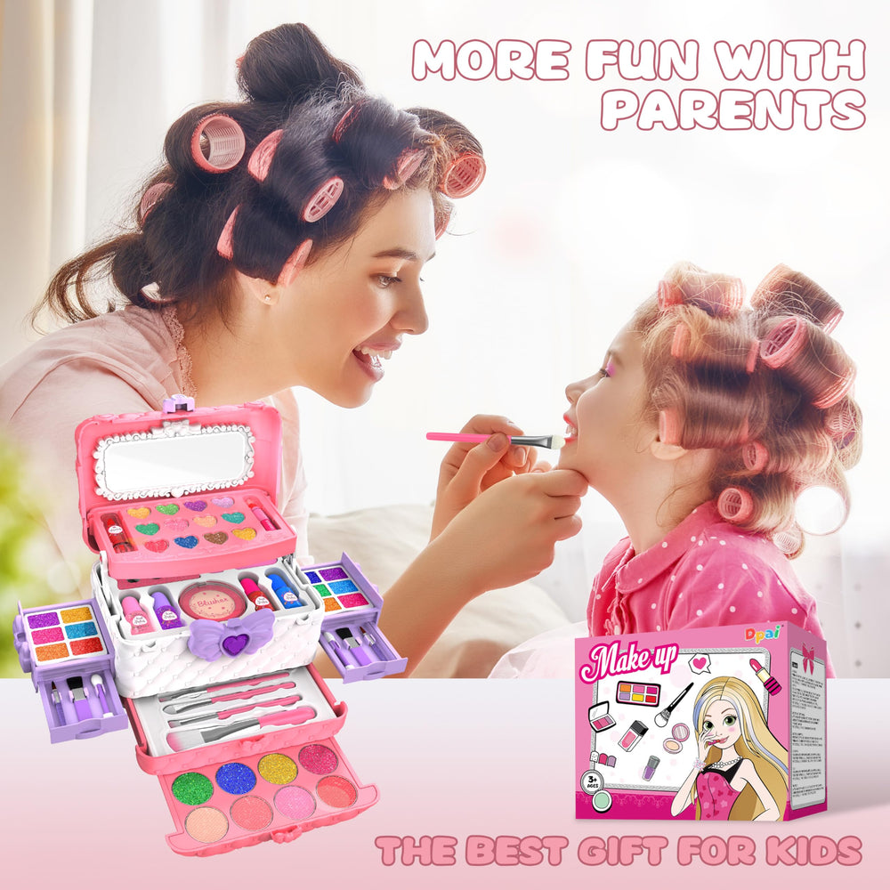 Dpai cosmetic box keeps all tools organized for quick dress-up moments.