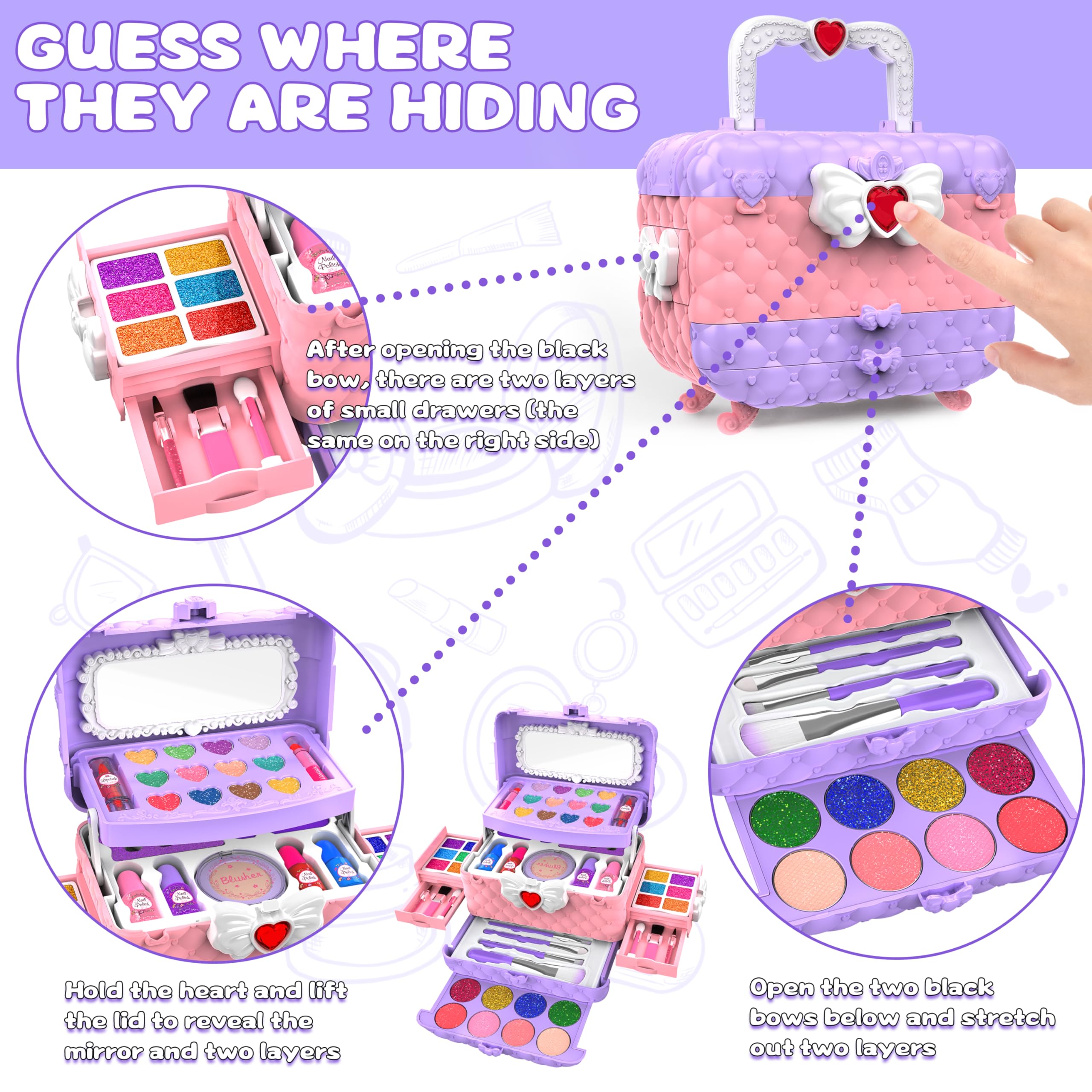 Dpai kids makeup kit eye shadow palette sparks creativity during pretend stories