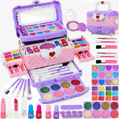 Dpai kids makeup kit with mirror for imaginative dress-up play and easy viewing