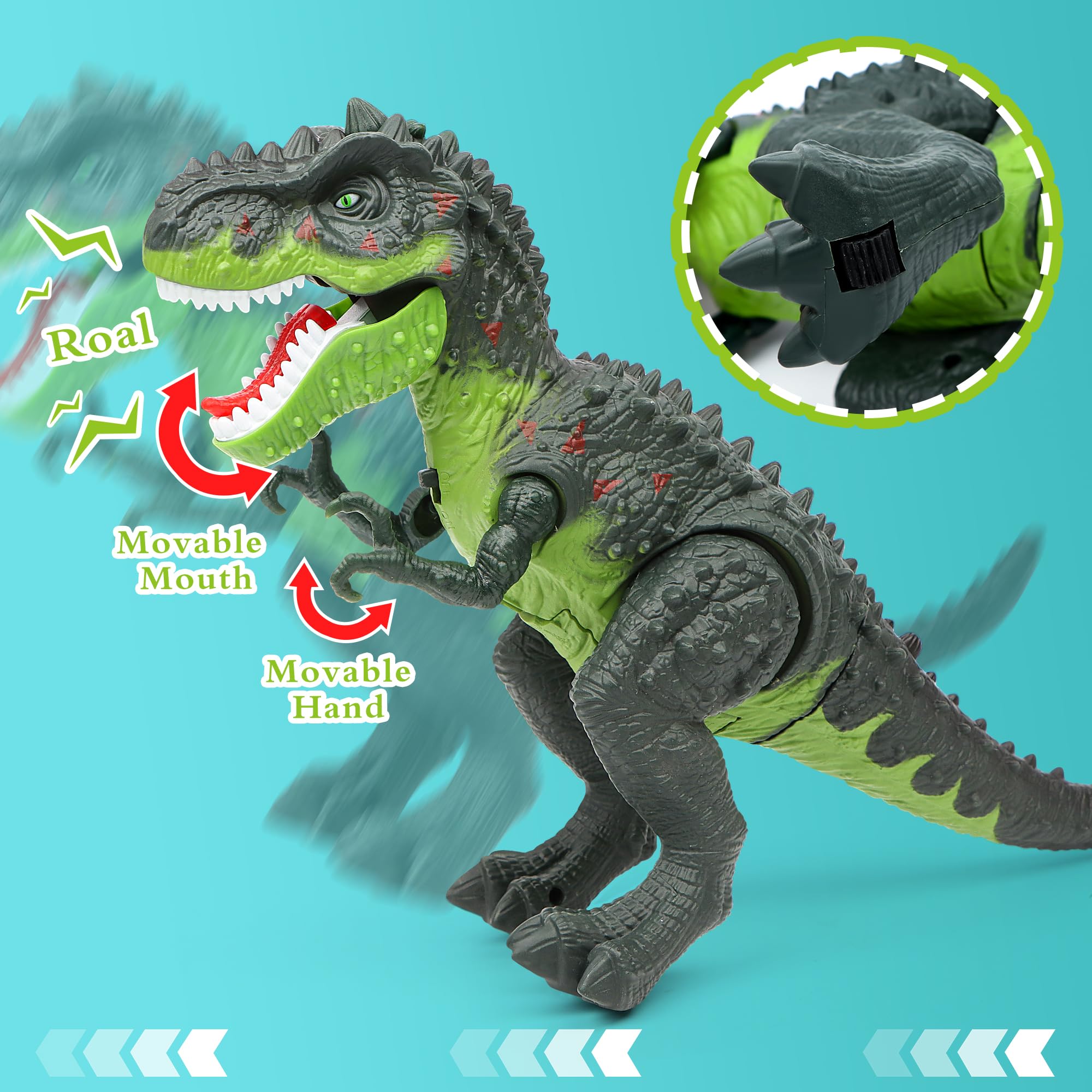 DPAPDI dinosaur toy emits realistic sounds to enhance storytelling and role play.