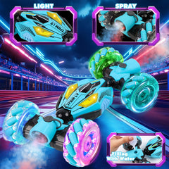 DPAPDI gesture-sensing RC stunt car side view highlighting enhanced all-terrain tires for grip