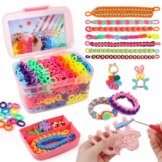 DPAPDI mermaid weaving loom kit for kids creates colorful bracelets with ease