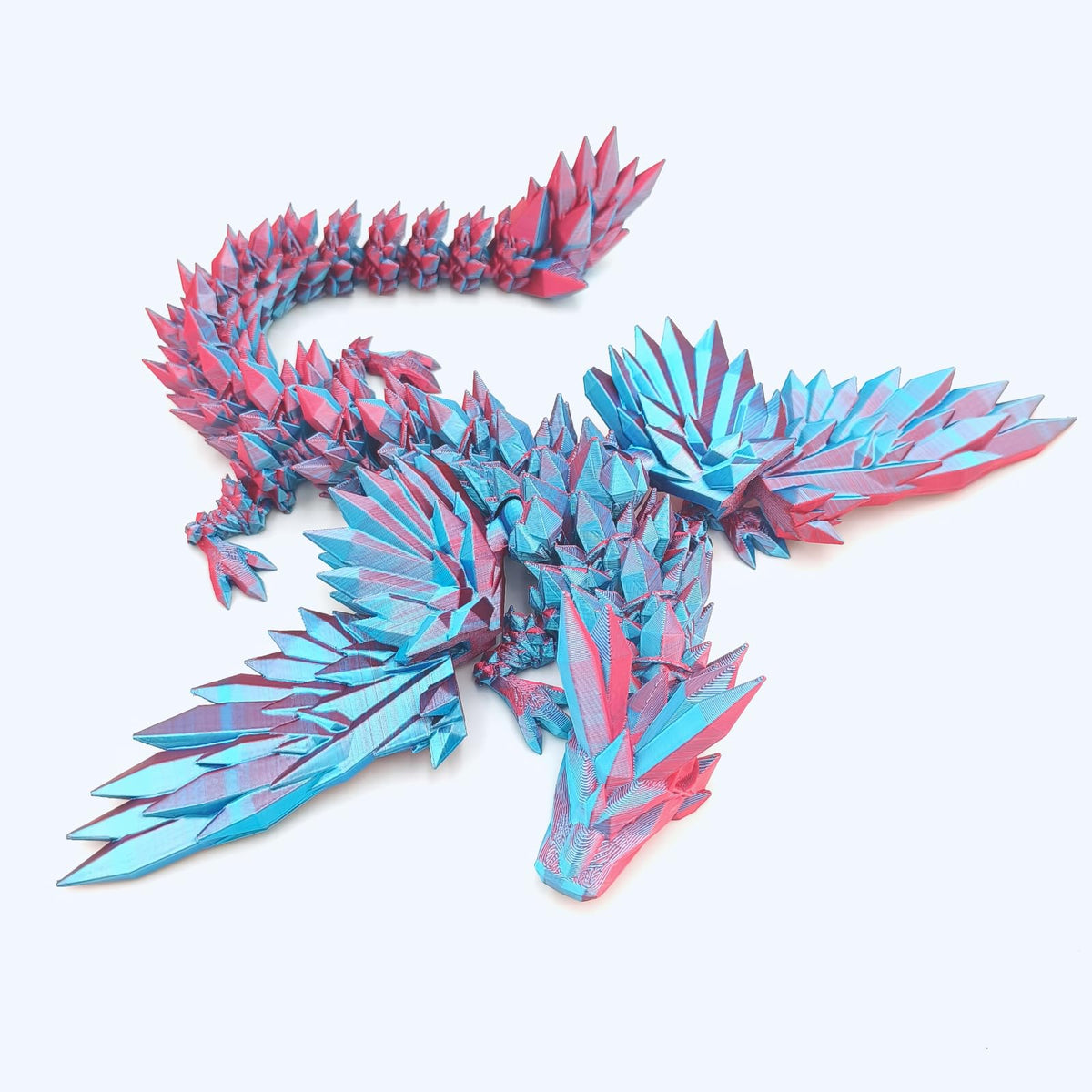 Dpcirk 3D-printed dragon full view highlights size and dual-color finish for bold home decor.