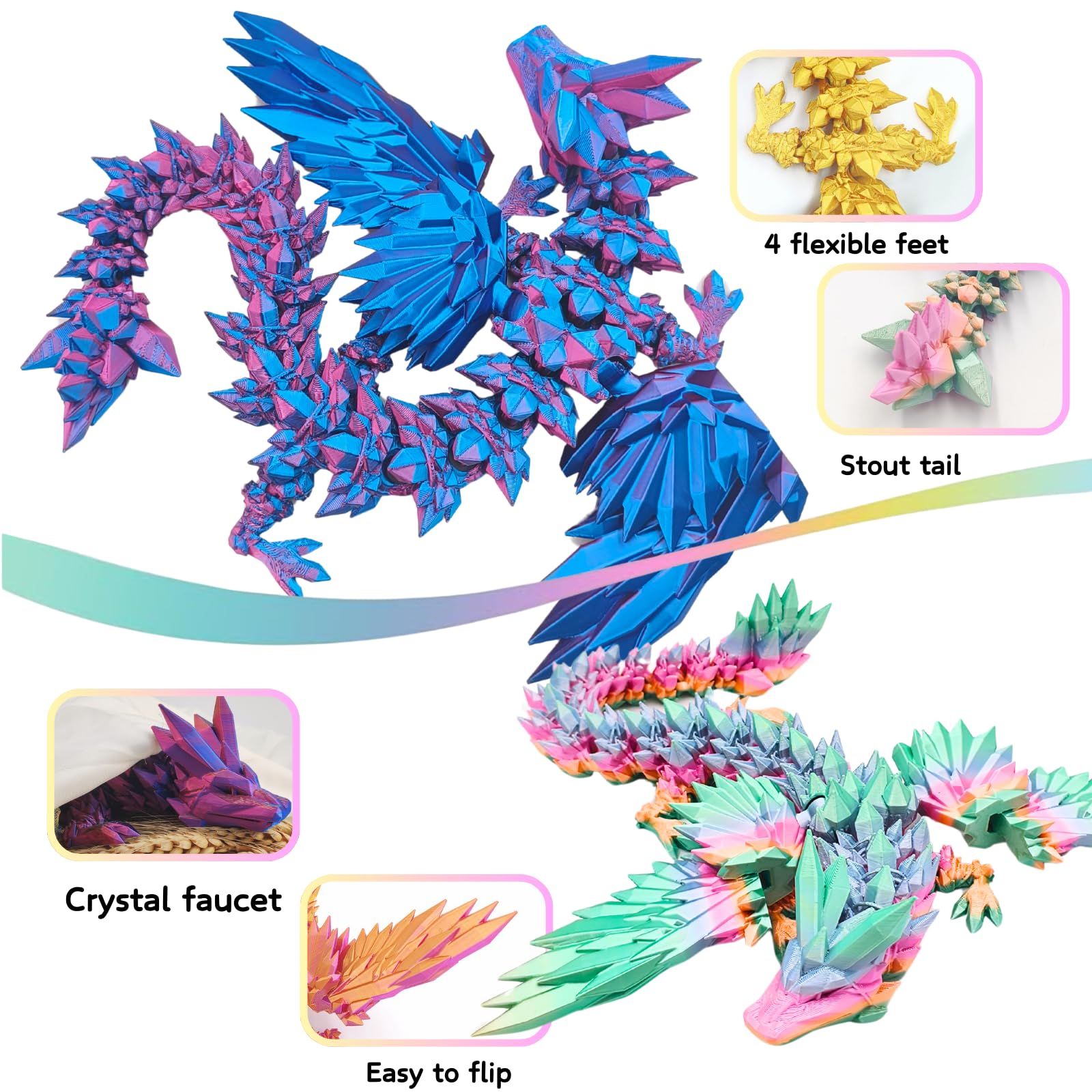 Dpcirk dragon gradient color variation creates unique collectible look.