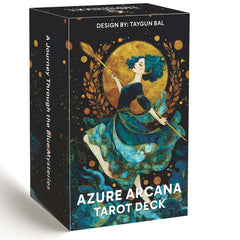 DPEHAKMK Azure Arcana Tarot deck in box front, ideal for gifting