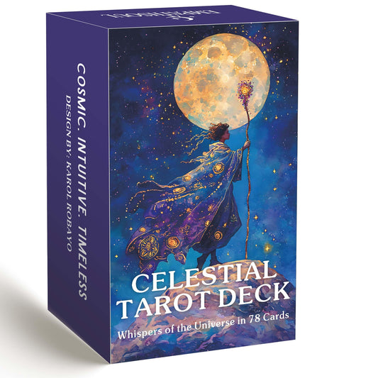 DPEHAKMK Celestial Tarot card glow with cosmic art for immersive readings.