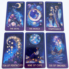 DPEHAKMK Celestial Tarot guidebook clarifies meanings for upright and reversed readings.