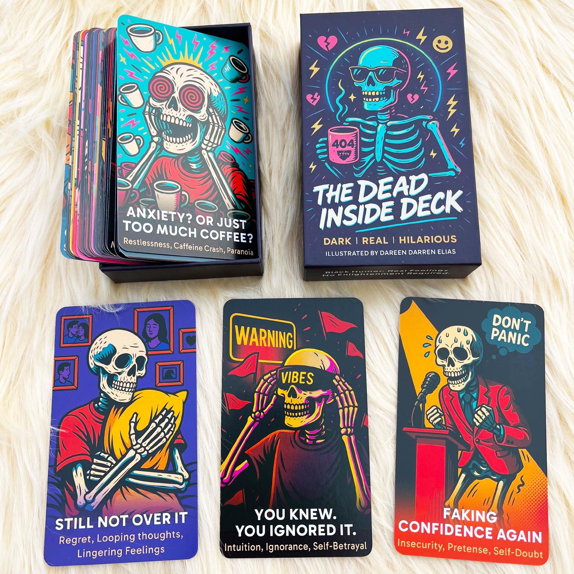 DPEHAKMK Dead Inside Oracle Deck card detail shows compact prompts for reflection