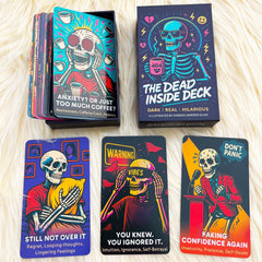 DPEHAKMK Dead Inside Oracle Deck card detail shows compact prompts for reflection