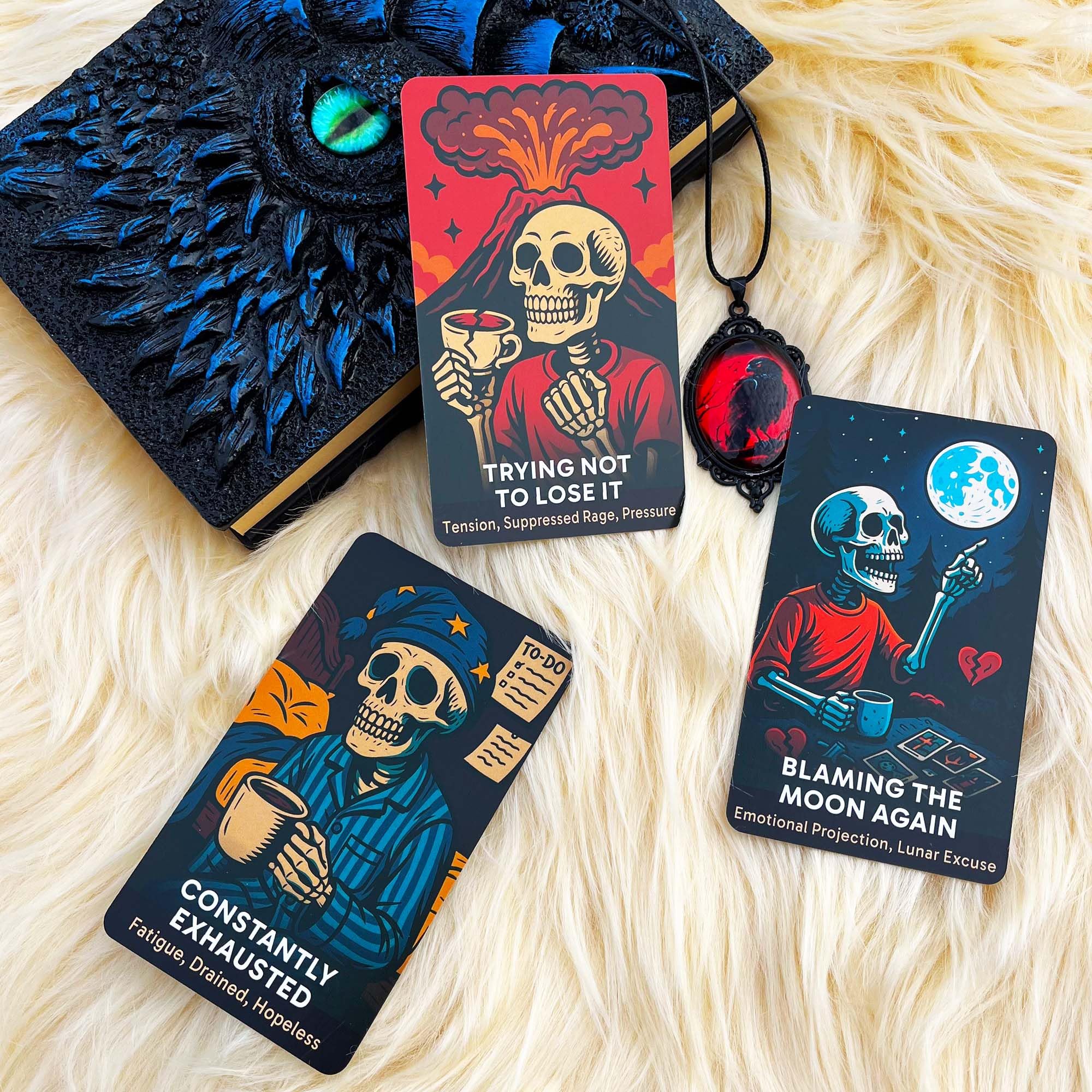 DPEHAKMK Dead Inside Oracle Deck Halloween decor vibes add spooky mood