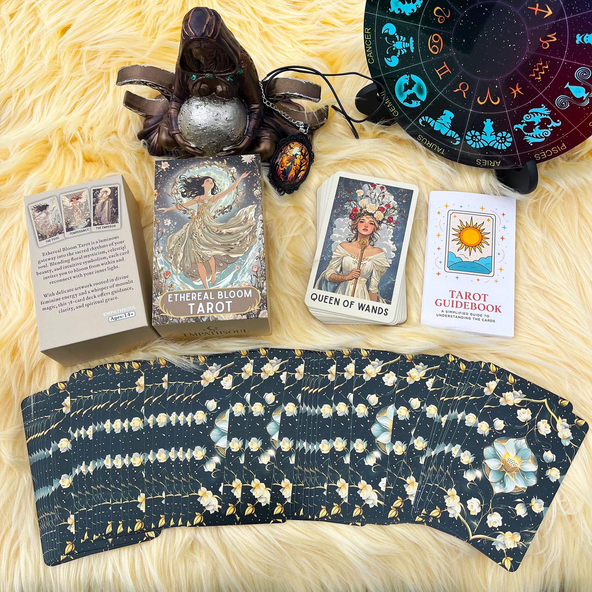 DPEHAKMK floral tarot box outer decorative packaging for gifting.