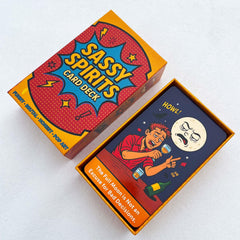 DPEHAKMK Sassy Spirits card art closeup shows vibrant colors that energize intuition.