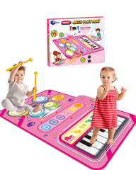 DQMOON musical mat with piano keys and drum pad for playful exploration