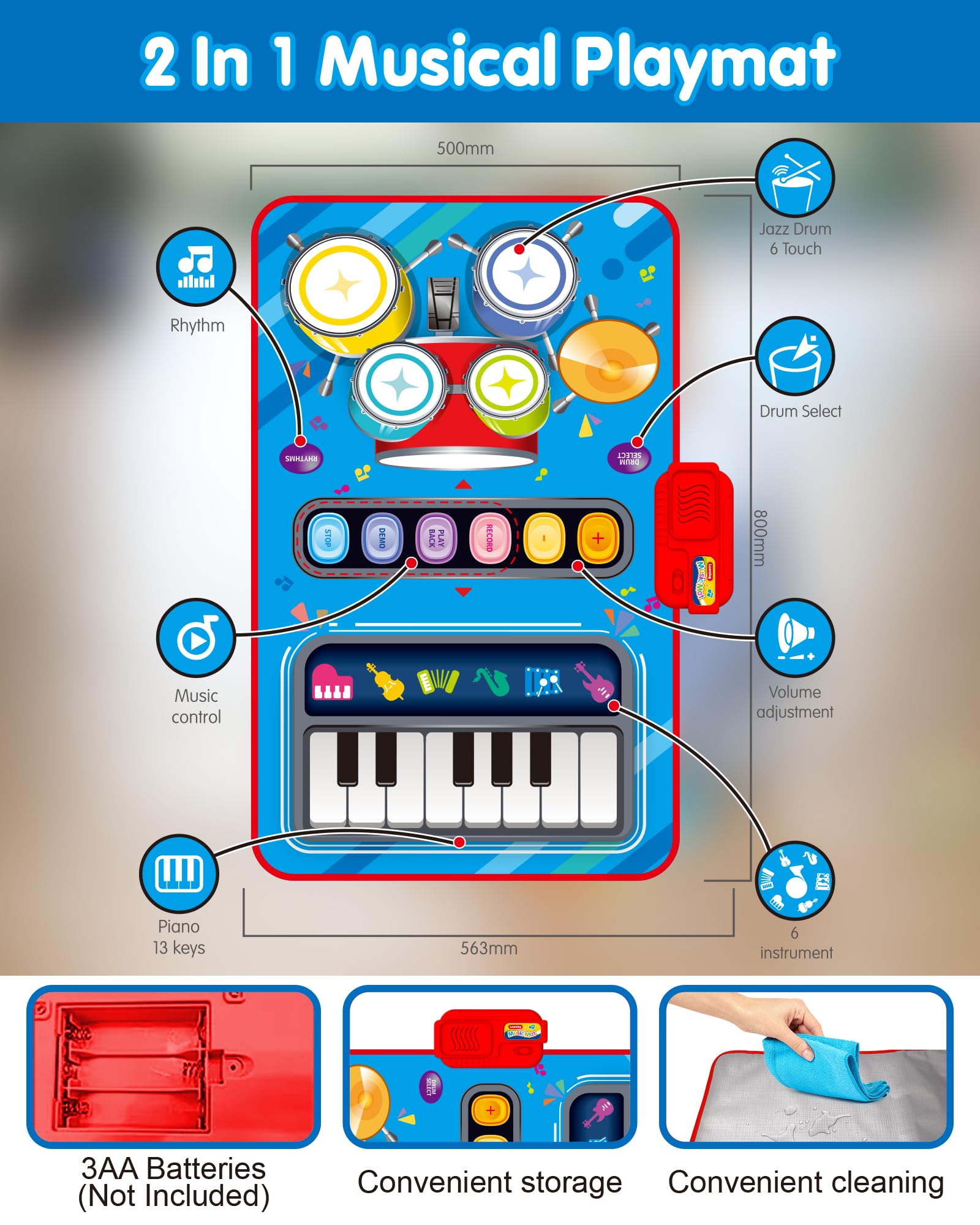 DQMOON safe waterproof surface supports wipe-clean cleanup after play.