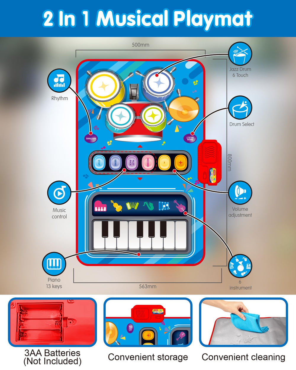 DQMOON safe waterproof surface supports wipe-clean cleanup after play.