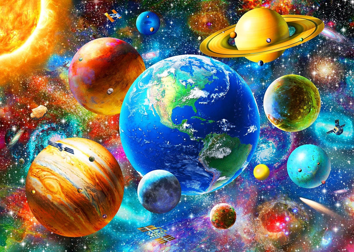 DQRRZ Solar System planets floor puzzle for kids 8-10 enhances spatial thinking.