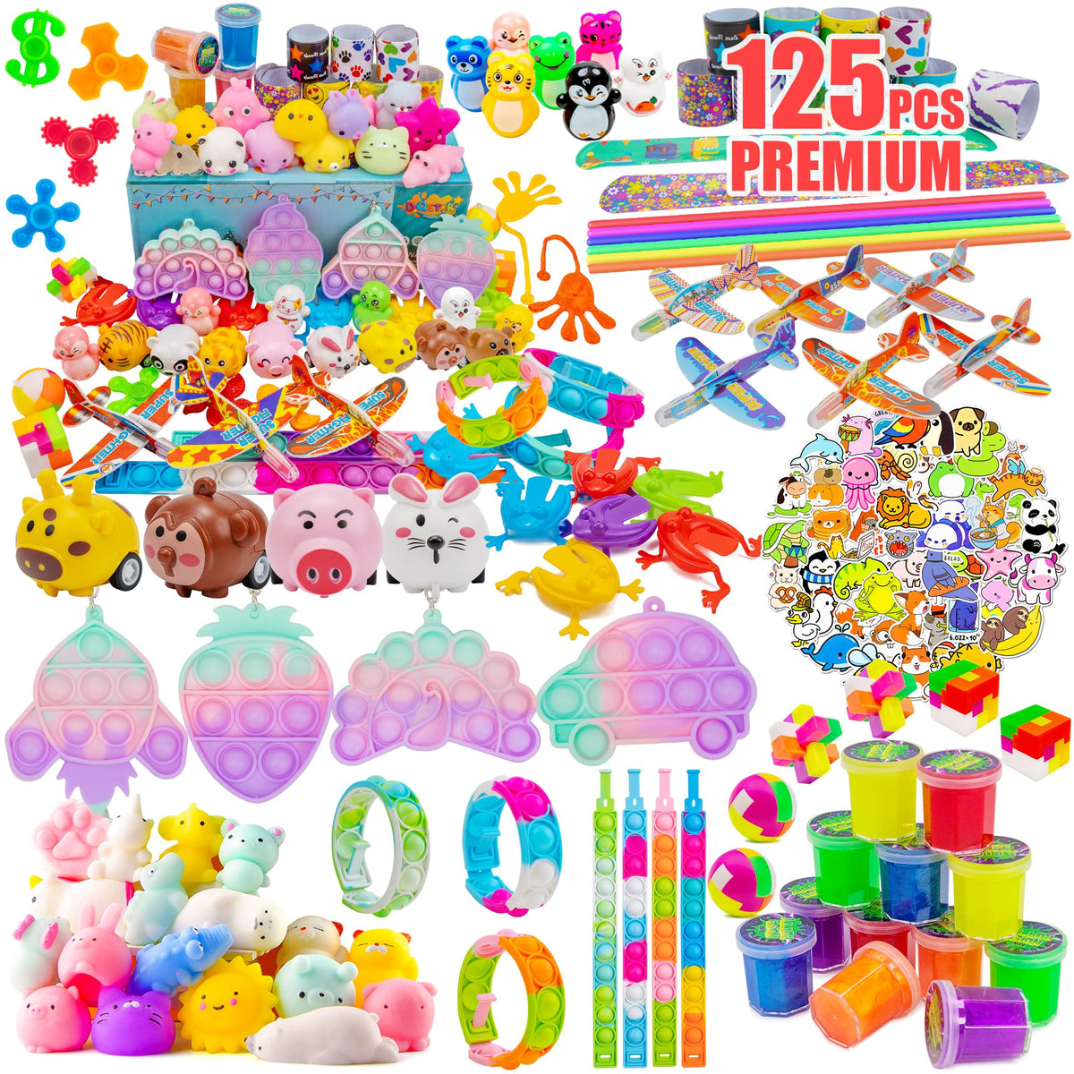 DQstar party favors bundle showcases a vibrant assortment for classroom prizes.