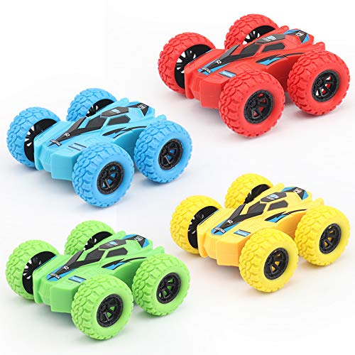 DqsWko double-sided pull back car front view for active play.