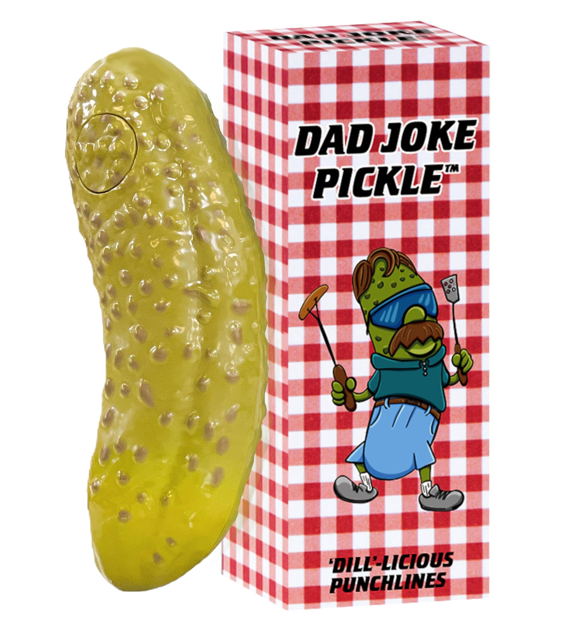 DR DINGUS Dad Joke Pickle Button: a jar of laughs for family gatherings.