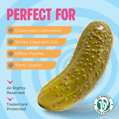 DR DINGUS office desk amusement with the pickle gag toy.