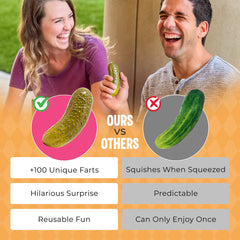 DR DINGUS portable pickle toy fits in a pocket for on-the-go humor.