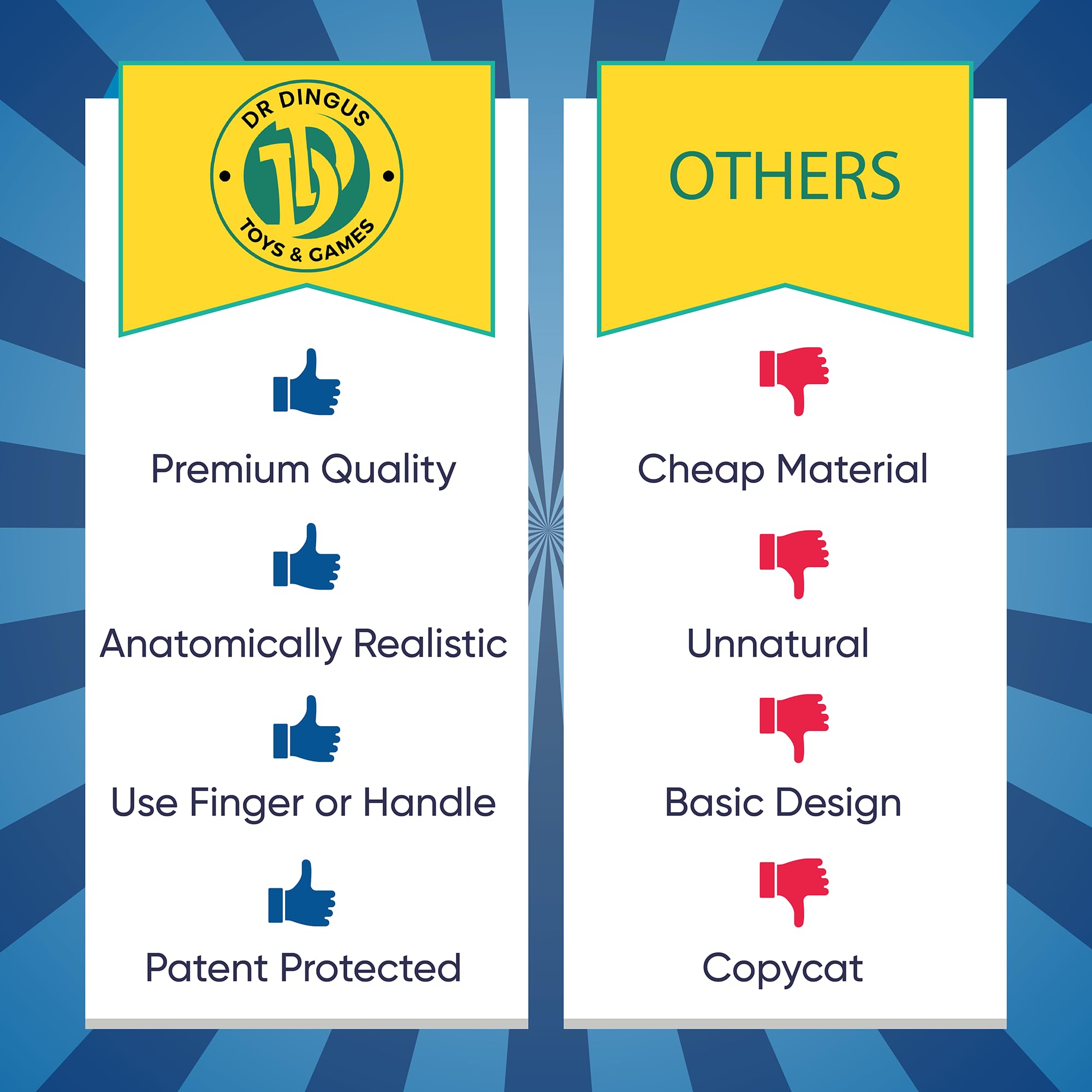 DR DINGUS Tiny Hands compact design for gift-ready fun and conversation starters.