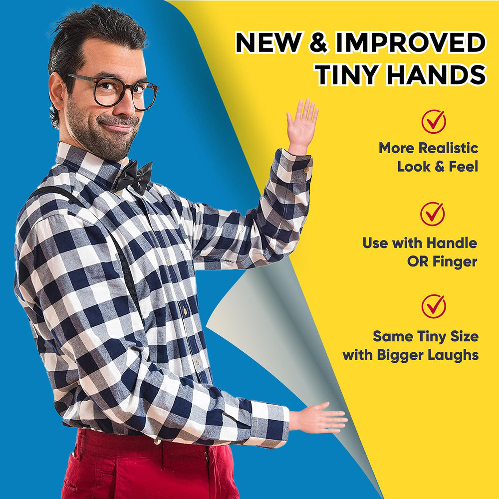 DR DINGUS Tiny Hands pocket-sized hilarity fits discreet pockets for on-the-go pranks.