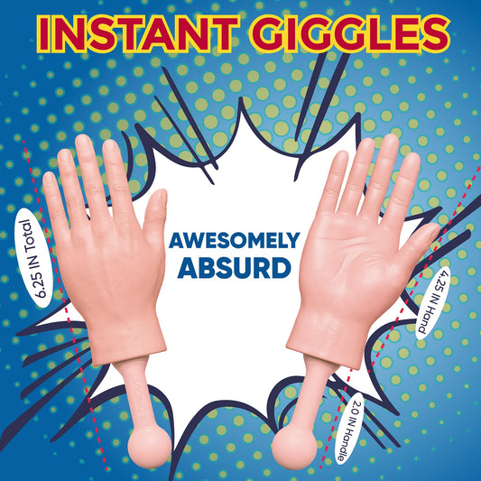 DR DINGUS Tiny Hands with removable handles offer flexible grip for varied gags.