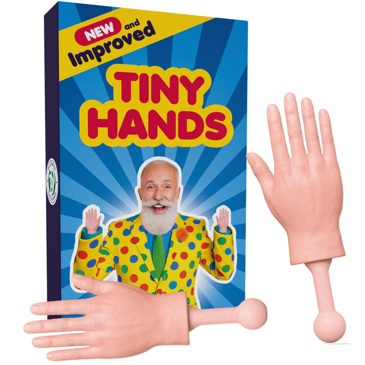 DR DINGUS Tiny Hands with rubber design offer a realistic look for playful moments.