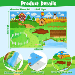 Dr.Rapeti felt pieces featuring pigs, cows, and chickens for interactive farm fun