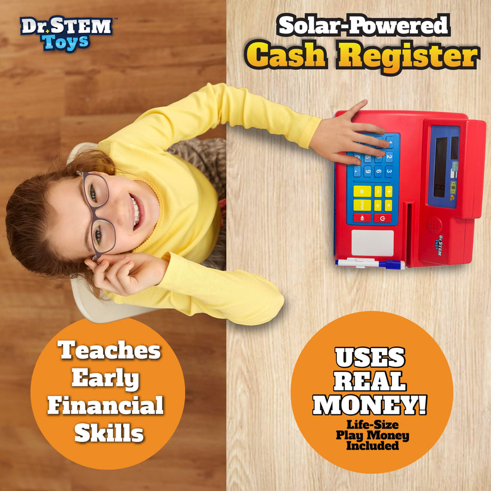 Dr. STEM Toys 40 fake coins for counting and making change.