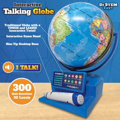 Dr. STEM Toys globe with 300+ questions across 30 levels.