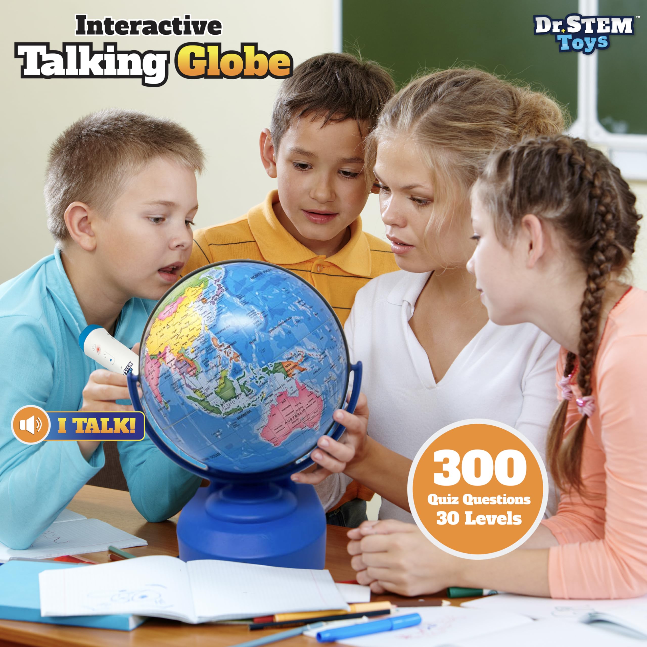 Dr. STEM Toys talking and music features add auditory learning.