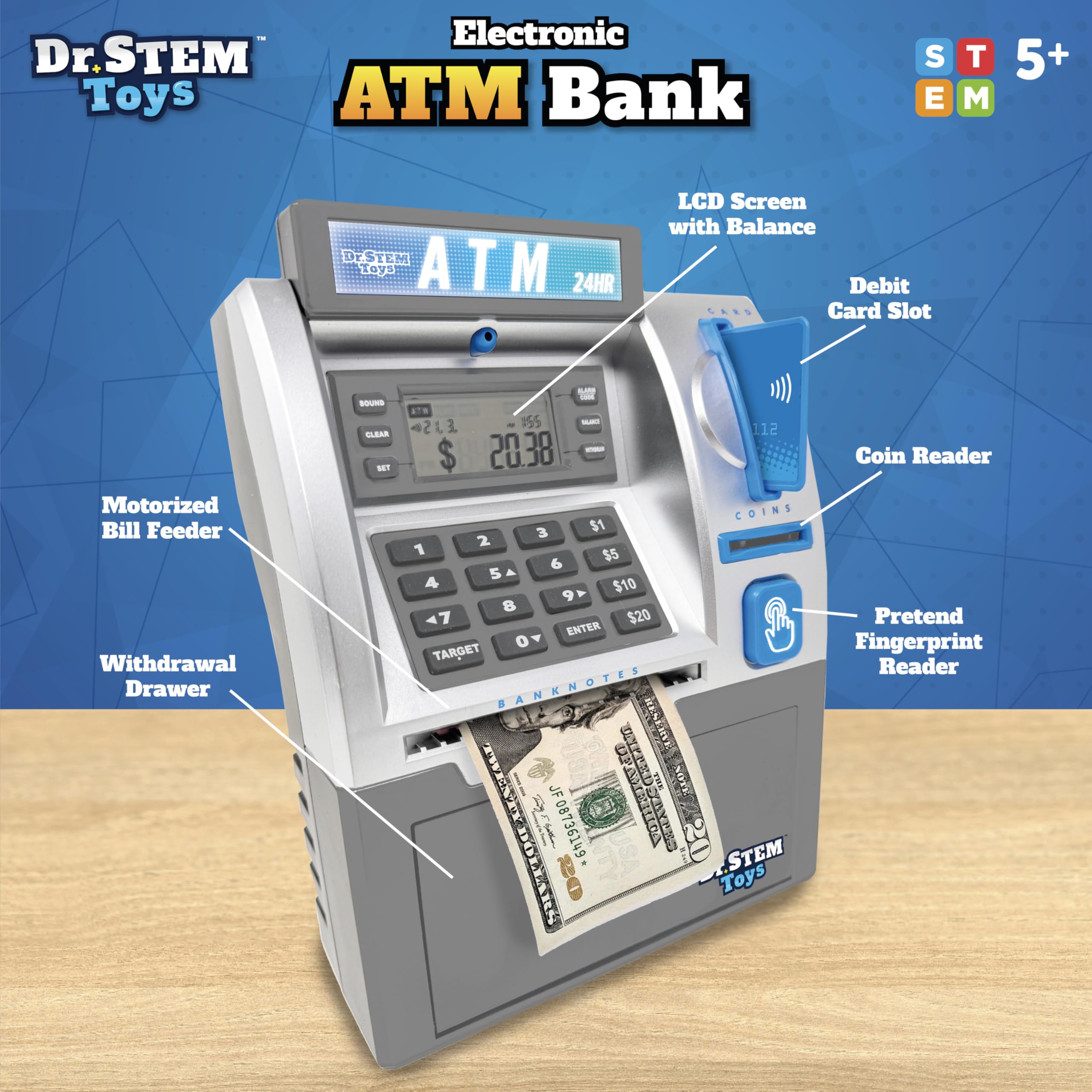 Dr. STEM Toys ATM PIN entry highlighting kid-friendly security