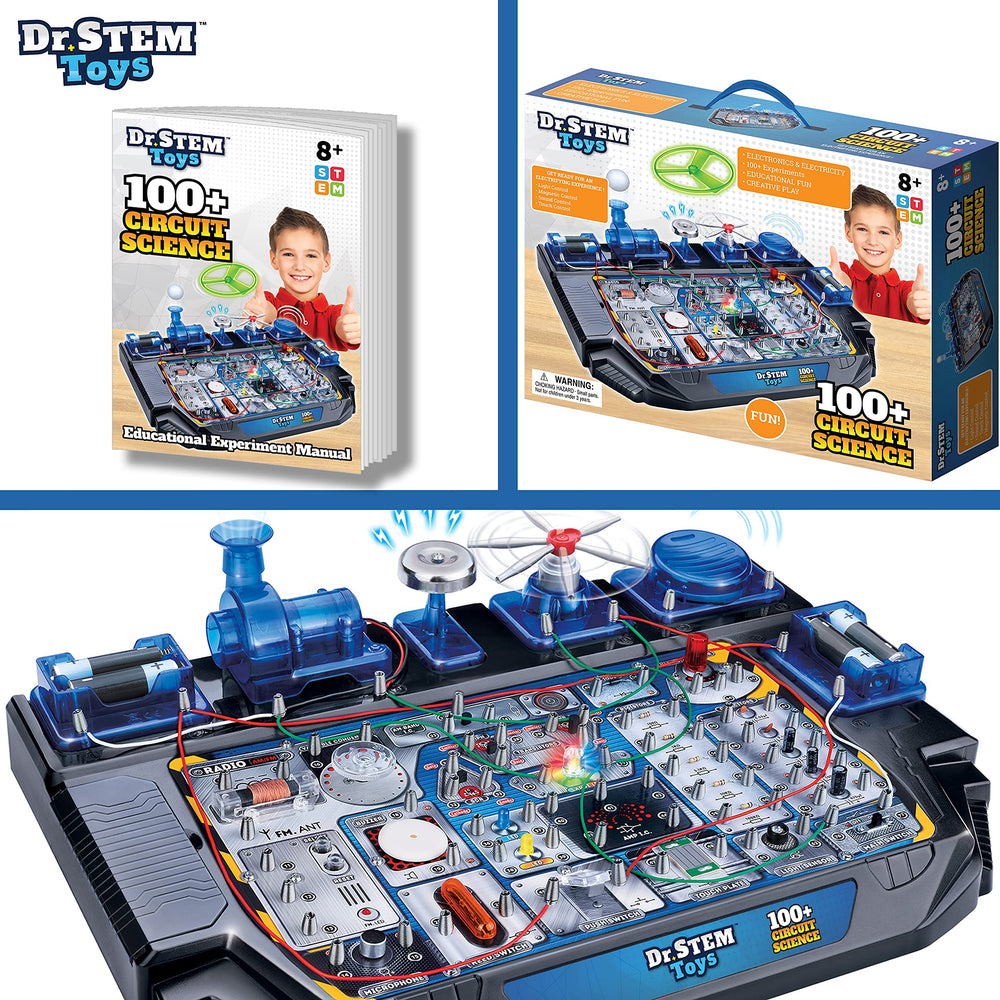 Dr. STEM Toys motorized action showcasing kinetic experiments with lights