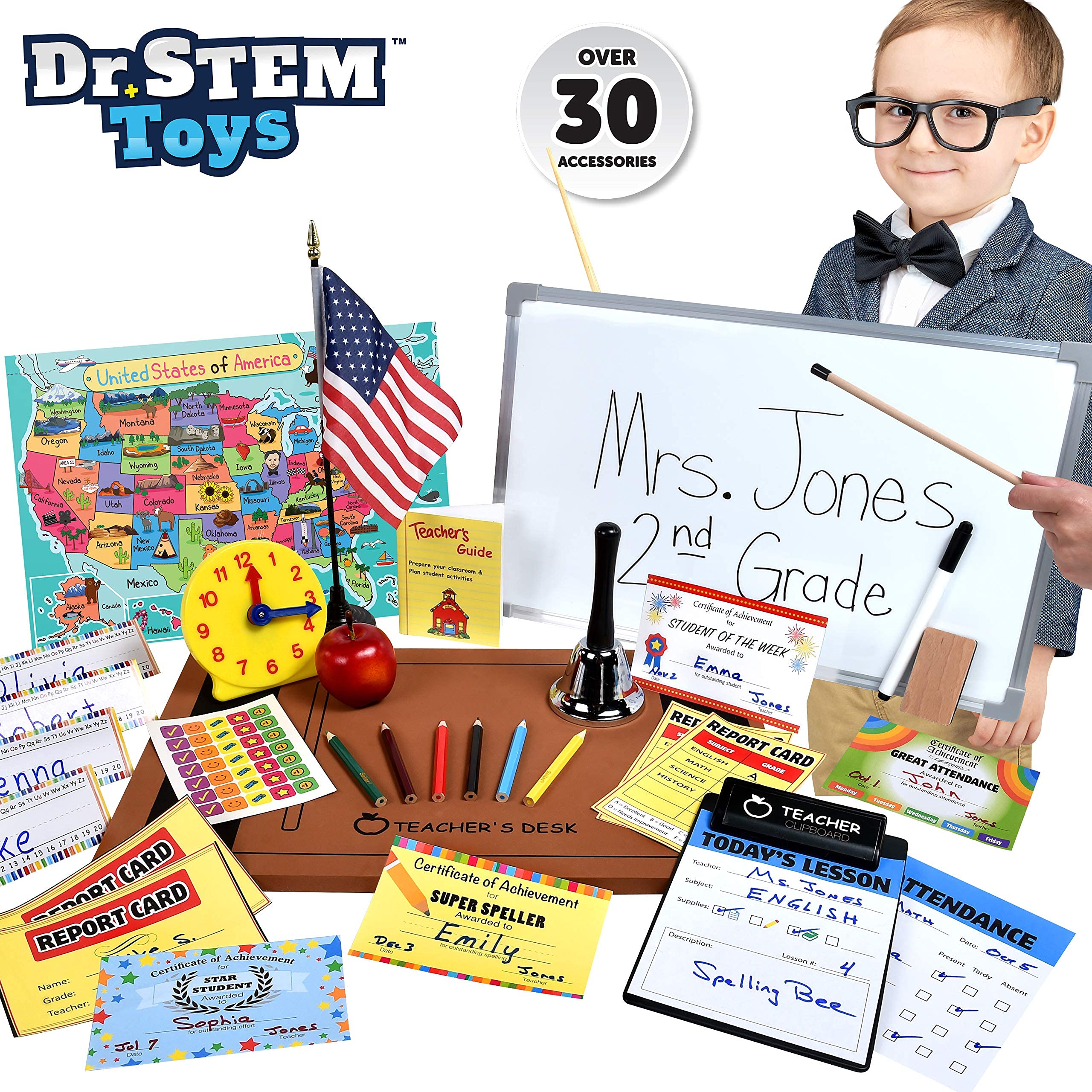 Dr. STEM Toys teacher-flag adds classroom decor and role-play cues