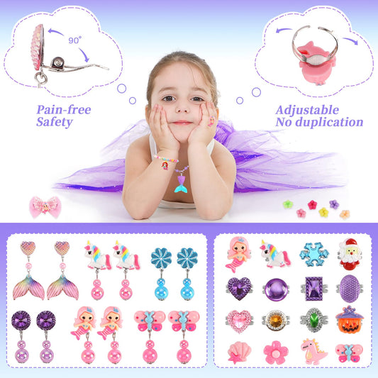 Drabac clip-on earrings collection for safe pretend-dress outfits during playtime