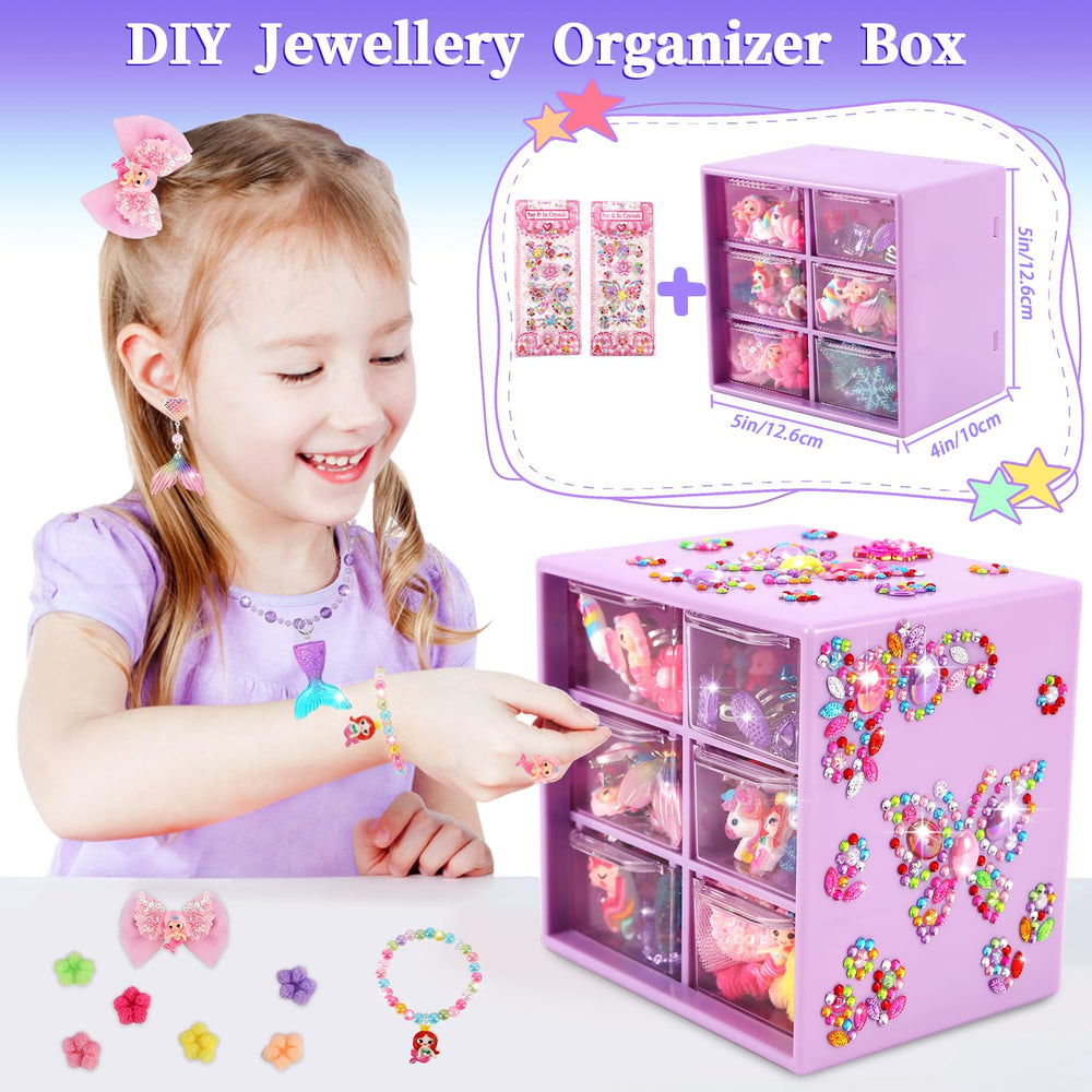 Drabac necklaces and bracelets arranged for coordinated princess or mermaid looks
