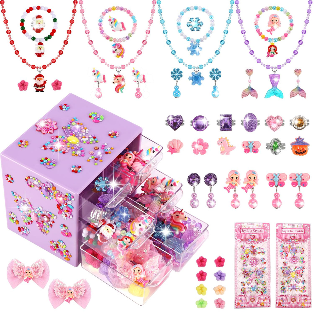 Drabac toddler girl jewelry set with dress-up pieces for imaginative play at parties