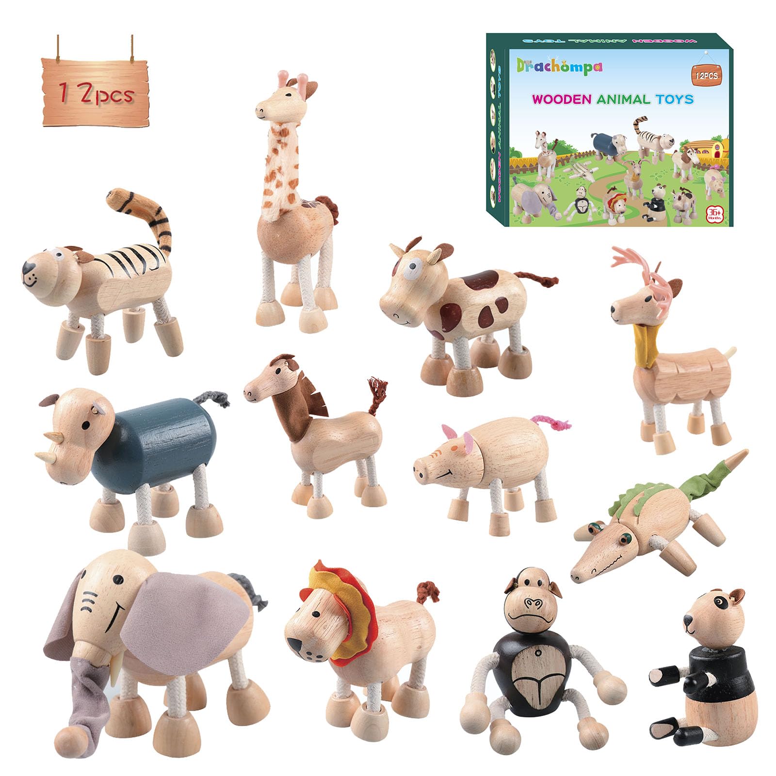 Drachompa bendable elephant toy for imaginative play and hand-eye coordination