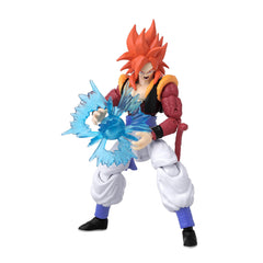 Dragon Ball Super Gogeta figure with thumb-activated power up for dynamic poses.