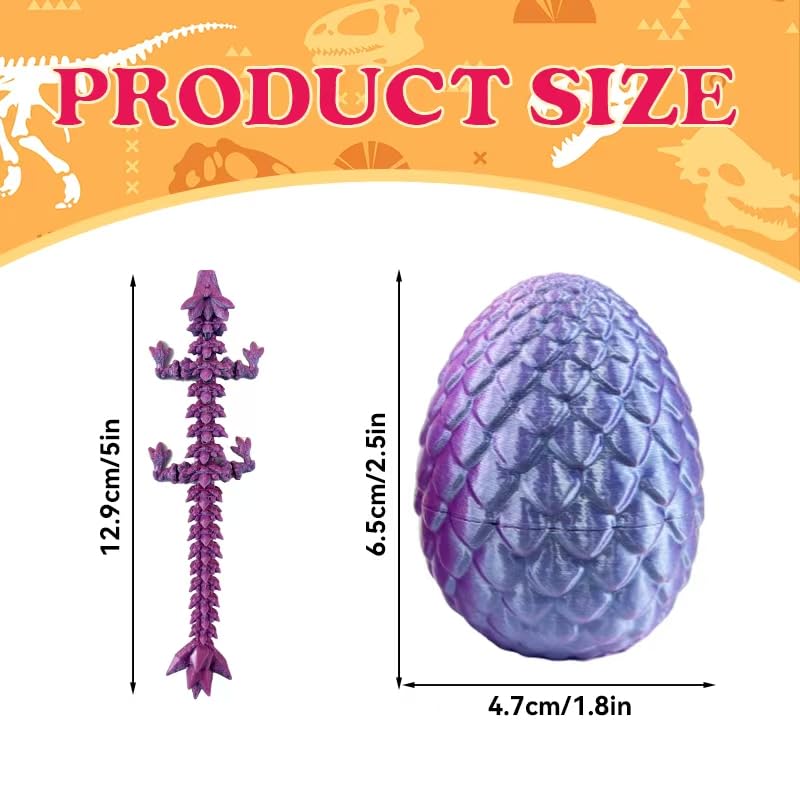 Crystal-finish dragon egg with articulated mini dragon, ideal for creative desk fidgeting.