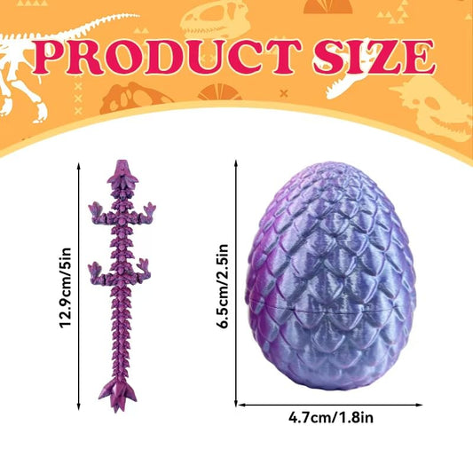 Crystal-finish dragon egg with articulated mini dragon, ideal for creative desk fidgeting.