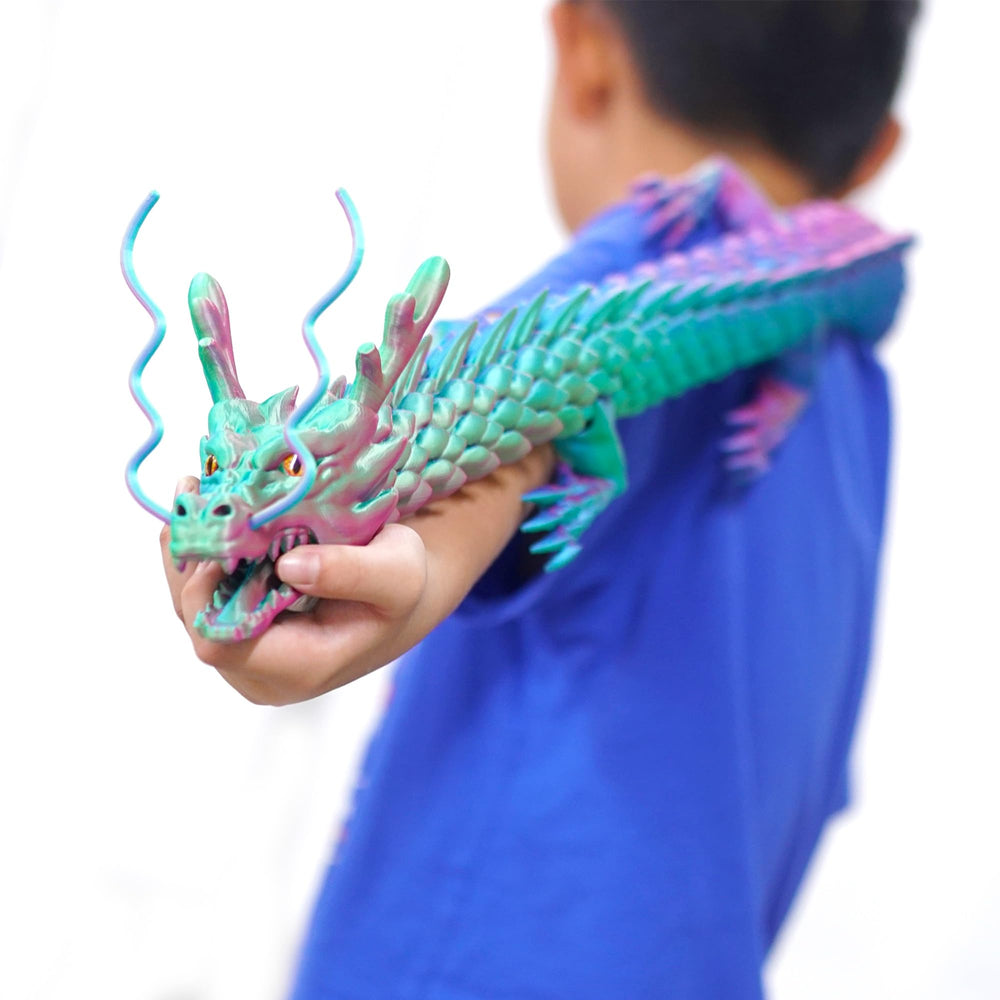 Dragon Model detailed sculpture showcases precise texture and lifelike depth.