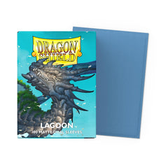 Dragon Shield Lagoon matte dual sleeves back view with opaque black interior.